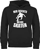 Kinder Hoodie Jungen Mädchen - Sport Kleidung - Mir reichts ich GEH Skaten - weiß - 152 (12/13 Jahre) - Schwarz - Skater reitpullover Pullover Pulli