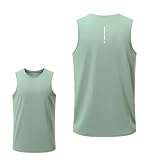 Herren Muskelshirt T Shirt Herren Tank Top Männer Unterhemden Einfarbig Ärmellos Gym Fitness Shirt Mesh Sport Unterhemden Laufshirt Unterhemd Spitze Blau (Green, M)