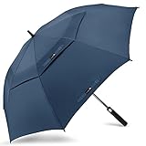 ZOMAKE Regenschirm Sturmfest Groß,XXL Golf Umbrella Stockschirm mit Auf-Zu-Automatik für Herren Damen - Travel Schirm mit Tragegurt(Marineblau)