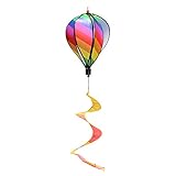 bunte Windmühle, Windsack, Wetterfahne, Heißluftballon Spirale aus Stoff Windfahne hängend Regenbogen Dekoration Party für Garten Außen Innen