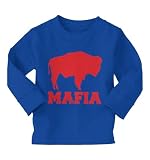 Mafia Football – New York Buffalo Crazy Säugling/Kleinkind Baumwolljersey T-Shirt, Königsblau – lange Ärmel, 4 J
