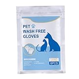 SMELEYOU Haustier-pflegehandschuhe Katzen-reinigungshandschuhe Haustier-wischhandschuhe Hunde-waschhandschuhe Einweg-Haustier-wischhandschuhe Hundepflege-handschuh No-Rinse(6 Stück)