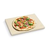 BURNHARD Pizzastein für Backofen, Gasgrill & Holzkohlegrill aus Cordierit für Brot, Flammkuchen & Pizza, rechteckig - 38 x 30 x 1.5 cm