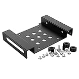 ORICO Einbaurahmen 2,5' / 3,5' Festplatten SSD auf 5,25', Aluminium Wechselrahmen, Interner Festplattenadapter für 2,5/3,5 Zoll SATA/IDE HDD oder SSD, für Desktop-PC Computer CD-/DVD-ROM (Schwarz)