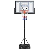 Yohood Basketballkorb Outdoor, Verstellbare Korbhöhe von 135 bis 305 cm, Basketballständer mit 111x72cm Rückwand, Basketball Korb für Kinder Jugendliche Erwachsene im Hinterhof/Auffahrt/Innenbereich