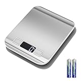 Fousenuk 10kg/1g Küchenwaage elektronische, Edelstahl Digitalwaage mit Lcd Display und Tara Funktion, feinwaage Abstellautomatik mit 6 Maßeinheit, Wiegen von Lebensmitteln zum Kochen, Backen, Mix