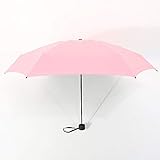 Sonnenschirm Regenschirm Kleine Mode 5 Faltschirm Regen Frauen Mini Taschenschirm Sonnenschirm Uv-Regenschirme Wasserdichter Tragbarer Reiseschirm Sonnenschirm Pink