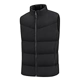 YANBLOS Weste Herren Casual Leichte Sport Baumwolle Weste Herren Ärmellos Verdicken Warm Outdoor Weste Herren Klassisch Komfortabel Mode Basic Weste Herren E-Black M