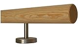 Kiefer Geländer Handlauf Treppe Holz Griff gerade Edelstahlhalter, Länge 30-500 cm aus einem Stück/Variante:50 cm mit 2 Halter - Enden: gefast