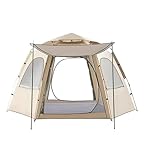 biwakzelt 5-9 Personen Outdoor Faltzelt Instant Pop Up Zelt Tragbares automatisches wasserdichtes Campingzelt mit Baldachin für Wandern Picknick Neu Tunnelzelte(3-4 Khaki Persons)