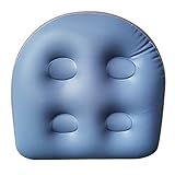 Aufblasbares Kissen, Whirlpool- und Whirlpool-Sitzkissen mit Saugnapf-Rückenlehne zur Unterstützung des Badewannen-Sitzkissens weiches aufblasbares Massagekissen (Blue)