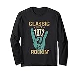 Vintage Retro Rock N Roll Geburtstag Classic 1972 Rock Music Langarmshirt