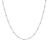 MATERIA Kugel Kette Damen Rosegold - 925 Silber Halskette für Frauen Mädchen rose vergoldet 70 cm lang K105-70