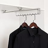 FKKPRVAX Ausziehbare Kleiderstange Metall Kleiderbügel für Garderobe, verstellbare 25-46cm Kleiderstange Garderobenstange platzsparend (Size : 46cm/18.1inch)