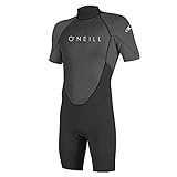 O'Neill Wetsuits Men's Reactor-2 2mm Back Zip Spring Wetsuit, Black/Graphite, L