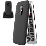 FEGA Handy für Senioren 4G, große Tasten für ältere Menschen, Pantalla 2,4 Display, 1300 mAh mit Ladestation, SOS-Funktion, hohe Lautstärke, FLIP 4G G