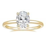 Titaniumcentral Ringe für Damen Silber 925 Solitärring 3CT Oval Zirkonia Verlobungsringe Versprechen Ring Eheringe Rosegold Gold (Gelbgold,51 (16.2))