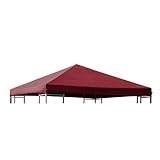 DEGAMO Ersatzdach Dachplane für Pavillon 3x3 Meter, Farbe Bordeaux rot, wasserdicht