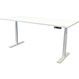 newpo elektrisch höhenverstellbarer Schreibtisch mit Tischplatte | BxT 180 x 80 cm | weiß | Stehtisch Bürotisch Tisch-Gestell