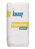 Knauf Fugenfüller leicht zum Verspachteln von Gipsplatten mit HRK/HRAK, mit Fugen-Deckstreifen, 10 kg – Gips-Spachtel, sehr ergiebige Füllspachtel-Masse