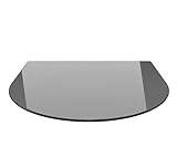 Rundbogen 100x120cm Glas schwarz - Funkenschutzplatte Kaminbodenplatte Glasplatte (Schwarz RB100x120cm - mit Silikon-Dichtung)