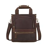 Lejdi Retro-Herrenhandtaschen aus echtem Leder, Business-Aktentaschen, Messenger-Umhängetaschen, Gepäck, Umhängetaschen, Laptoptaschen(Brown-1)
