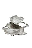 GILDE Schale Ginkgo - Dekoschale aus Aluminium in Silber B 34 cm