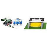 Siku 6796, Fendt 933 Vario Traktor mit Frontlader & 5606, Fahrsilo mit Plane, Reifen und Granulat, Kunststoff, Multicolor, Ideal für den Farmbereich