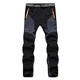 Asija Hosen Herren Gefüttert Wanderhose Fleece Wasserdicht Softshellhose Outdoorhose Winddicht Warm Gefüttert Skihose Snowboardhose Winter Trekkinghose Reißverschlusstaschen