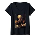 Damen Guido Reni's St. Matthäus und der Engel T-Shirt mit V-Ausschnitt