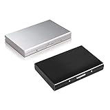 TLIYE Edelstahl-Kreditkarten-Box Schwarz+Silber 2 Stück, RFID Blocking Kreditkartenhülle Edelstahl Kreditkartenetui, Schützen deins kredit/kundenkarte/Ausweis/Führerschein Datenschutz und Schutz