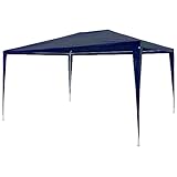 Homgoday Partyzelt 3x4m PE Blau Wasserdicht Gartenpavillon Baldachin Unterstand für Outdoor Garten Party Camping Event Hochzeitszelt Outdoor&G