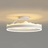 GEVIAYA Weißer Ring-Deckenleuchte im modernen Stil, 0,7-Zoll-Acrylschirm, LED-dimmbare Unterputz-Deckenleuchte, Minimal Art-Halbeinbau-Deckenleuchte, für Korridor-Deckenleuchte