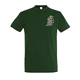 Youth Designz Herren T-Shirt Bestickt mit Yoda Logo - Flaschengrün L
