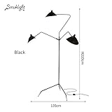 ZGQA-GQA Design Schwarz-Stehleuchte/Licht Mantis Arm Bodenstehender Lampe Schwarze Farbe Loft Industrie Schlafzimmer Dekor Stehleuchte (Lampshade Color : 3heads Black)