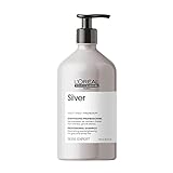 L'Oréal Professionnel | Anti-Gelbstich Haarshampoo für weißes, graues & blondiertes Haar, Violett-Pigmente, Serie Expert, Silver Shampoo, 750 ml