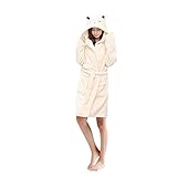 Woneart Damen Bademantel/Morgenmantel mit Kapuze Robe Nachtwäsche Tier Kostüme Pyjama Cosplay (Small for 145cm-156cm, Fox)