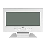 Elektrische digitale Uhr, LCD-Digital-Soundsensor, Tischwecker, mit Kalender und Temperaturanzeige (weiß)
