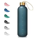 Opard Trinkflasche mit Zeitmarkierung, 800ML Wasserflasche, Leichte Tritan Sportflasche, Auslaufsicher Trinkflasche, BPA Frei Water Bottle