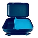 Tupperware To Go Lunch-Box dunkelblau blau türkis mit Trennung Brotbox Sandwich Dose