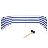 Garronda Strand Windschutz Sichtschutz 8m lang Plus Gummihammer GAEX001 (Streifen, 8 m)