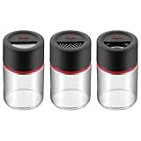 Silit Storio Gewürzstreuer-Set 3-teilig, Feinstreuer Grobstreuer Gewürzglas Glas, Kunststoff, spülmaschinengeeig