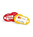 VIMpayGo V2: Die kleinste MasterCard der Welt mit Vier Schlüsselanhängern mit integriertem Einkaufswagenlöser I Bunte NFC-Schlüsselanhänger für EIN bargeldloses Leben
