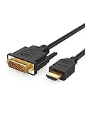 CableCreation DVI auf HDMI Kabel, 1,5M Bidirektionales HDMI-Stecker zu DVI-Stecker(24+1), HDMI DVI Adapter für Raspberry Pi, Roku, Xbox One, Laptop, Blue-Ray, Unterstützen 1080P