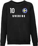 Nation Schweden Kinder Pullover Trikot Nummer 10 Wappen Emblem PR-FH10 SC (116)