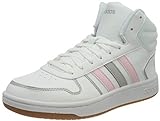adidas Damen Hoops 2.0 Mid Sneaker, Cloud White/Clear Pink/Grey, 40 EU