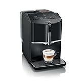 Siemens Kaffeevollautomat EQ300 TF301E19, für viele Kaffeespezialitäten, Milchaufschäumer, Keramikmahlwerk, OneTouch-Funktion, 1,4 Liter Wassertank, automatische Reinigung, 1300 W, schwarz