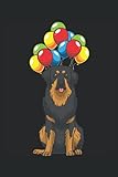 Hovawart Hund mit Luftballons: Notizbuch LINIERT | Eine lustige Kladde mit Hunde Motiv