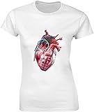Damen T-Shirt Bnft Handgranate Herz Gr. X-Large, weiß