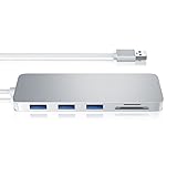 CSL - USB 3.0 Hub inkl. Cardreader externes Kartenlesegerät - 3-Port Verteiler im Alu Slim-Design - inkl. microSD Slot SD Slot - kompatibel mit PC Notebook Apple MacBook iMac PS4 Tablet UVM.